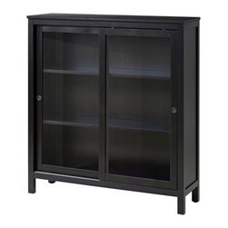 HEMNES Vitrine, brun noir - China Cabinets And Hutches