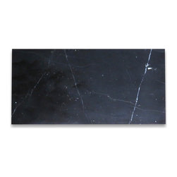 Stone Center Online - Nero Marquina Black Marble 12x24 Tile Polished, 100 sq.ft. - Wall And Floor Tile
