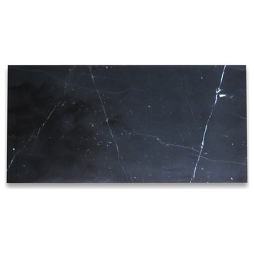 Nero Marquina Black Marble 12x24 Tile Polished, 100 sq.ft.