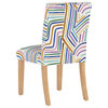 Hughes Dining Chair, Rainbow Strokes Ochre Multi