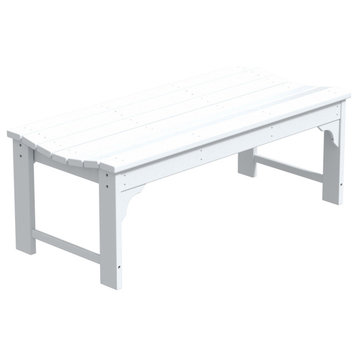 WestinTrends Plastic Picnic Bench Outdoor Dining Patio Lounge Garden Bench, White