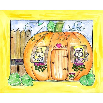 Mr and Mrs Pumpkin Eater, Ready To Hang Canvas Kid's Wall Decor, 20 X 24