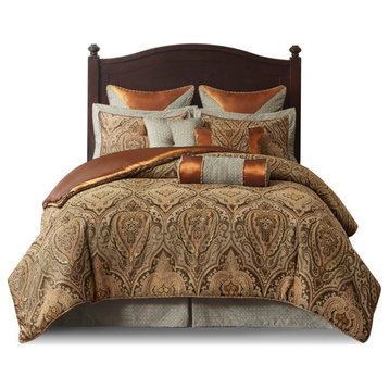 Hampton Hill Canovia Springs 9 Piece Jacquard Comforter Set, King