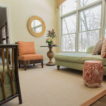 Sunroom becomes a restful retreat between kitchen and living room.