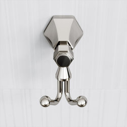 Deco Eton Polished Nickel Double Robe Towel Hook - Robe & Towel Hooks