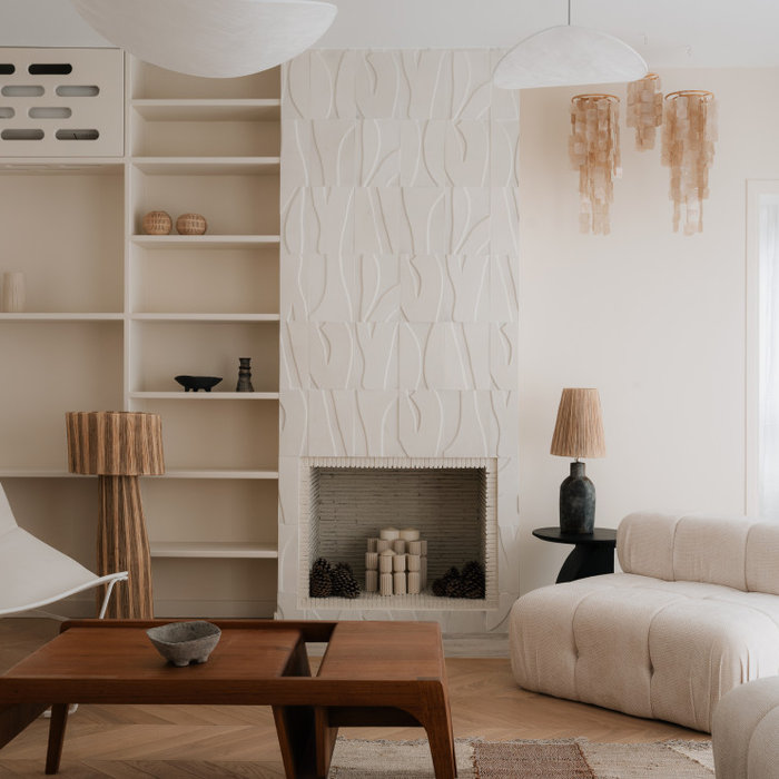 Inspiration for a scandinavian living room remodel in Paris