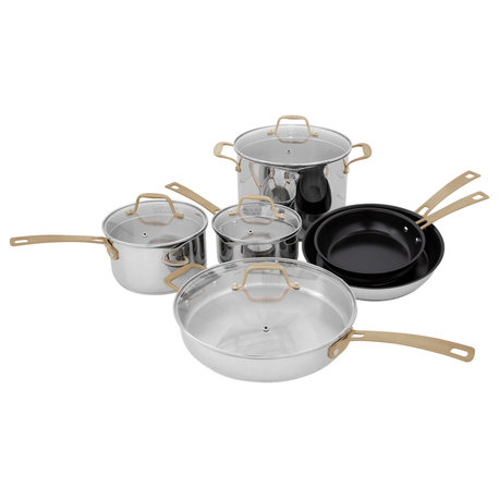 ZLINE 10-Piece Non-Toxic Stainless Steel and Nonstick Ceramic Cookware Set