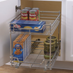 Chrome Two-Tier Sliding Cabinet Organizer - Pantry And Cabinet Organizers