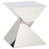 Giza Side Table, Stainless Steel End Table, Contemporary Modern Accent Table, Polished Stainless Steel