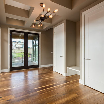 Transitional Custom Home with Shed Roof Garage in Watermark