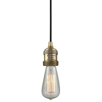 Bare Bulb 1-Light Cord Set, Brushed Brass