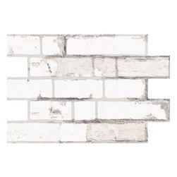 Walls and Floors - Weathered White Brick Slip Effect Tiles, 1 m2 - Wall & Floor Tiles
