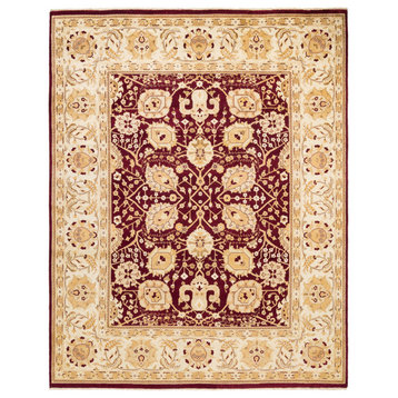 Eclectic, One-of-a-Kind Hand-Knotted Area Rug, Red, 8'1"x10'3"