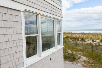 Inspiration for a coastal exterior home remodel in New York
