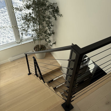 Indoor stair cable railing project in Greater Toronto, Ontario