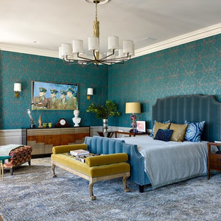 75 Beautiful Bedroom With Blue Walls Pictures & Ideas | Houzz