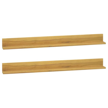 Vidaxl Wall Shelves 2-Piece 43.3"x3.9"x3.9" Solid Wood Teak