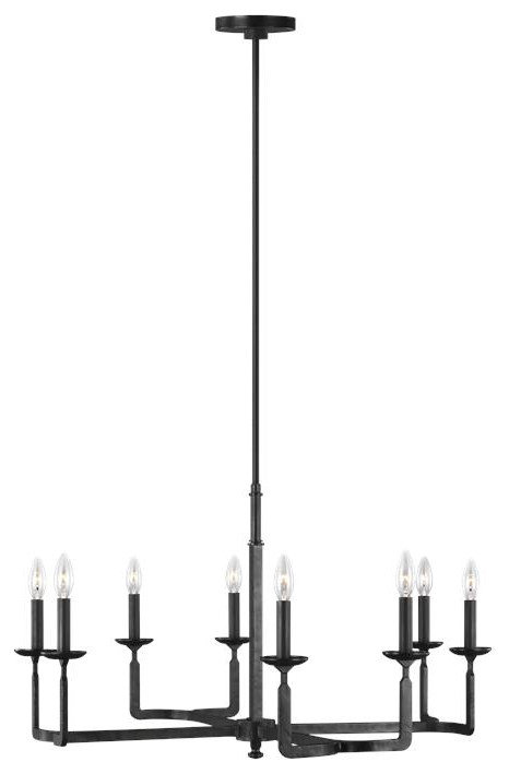 Murray Feiss F3291/8AI Ansley 8 Light Medium Chandelier, Aged Iron ...
