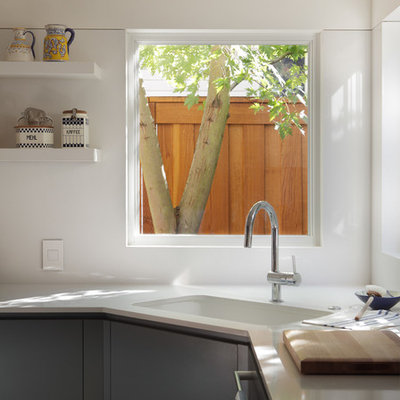 Example of a trendy home design design in Portland