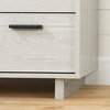 Contemporary Double Dresser, Asymmetrical Design With 6 Drawers, Winter Oak