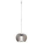 WAC Lighting - Uber LED 1-Light Quick Connect Pendant, Platinum Aluminum Shade, Brushed Nickel - Uber - Cosmopolitan Collection. Discover soft sparkling secrets by peering through the blades of Uber, a brilliantly accented LED pendant with a glimmering translucent diffuser that gently reveals light through distinctive die cast metal lines.