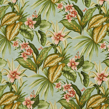 Green Blue And Red Floral Indoor Outdoor Upholstery Fabric By The Yard