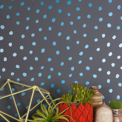 Sisters of the Sun :: Blue Velvet on Charcoal - Wallpaper