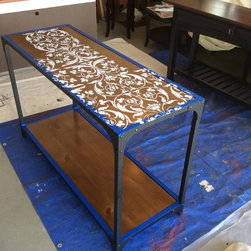 Industrial Sofa Table Stain & Stencil - Living Room Furniture