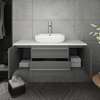 Lucera Wall Hung Bathroom Cabinet With Top & Vessel Sink, Gray, 42"