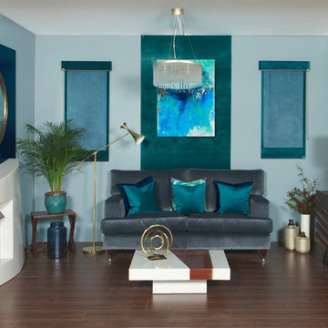 Room display at Ideal Home show spring 2016velvet sofa, velvelet