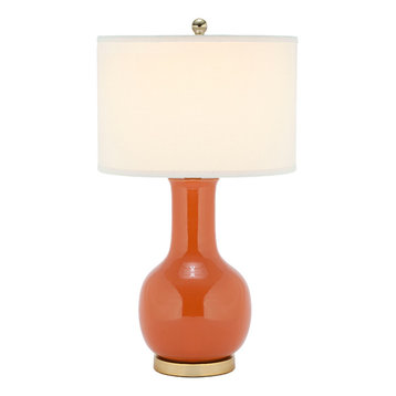 The 15 Best Contemporary Orange Lamps, Simple Designs Lt2008 Org Mini Ceramic Globe Table Lamp Orange