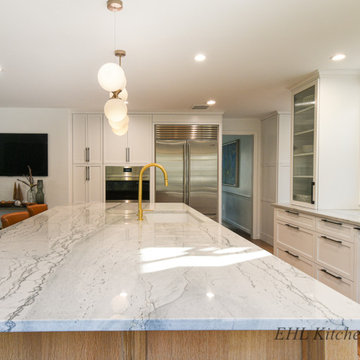 White Oak Kitchen with White Cabinetry & Modern Details