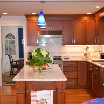 UltraCraft Shaker Kitchen in Cherry Amber with Silestone Pietra Countertops