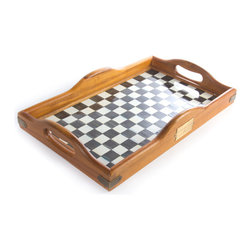Courtly Check Hostess Tray - Large | MacKenzie-Childs - Serving Trays