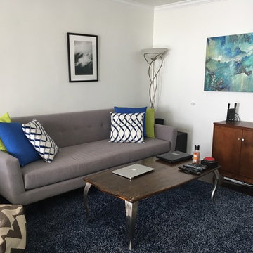 Grey Sofa w/ Accent Pillows in Mod Room | The Sofa Company