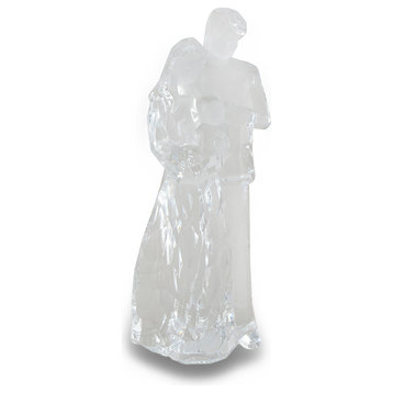 Mom Dad And Child Family Clear Acrylic Statue