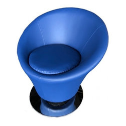 K&D - Mars Occasional Swivel Chair, Blue - Armchairs And Accent Chairs