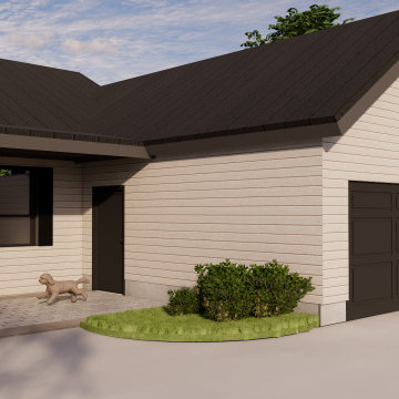 3D Rendering: Black and White Exterior Home Design