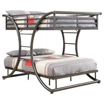 Coaster Stephan Modern Full Over Full Metal Bunk Bed in Gray Finish