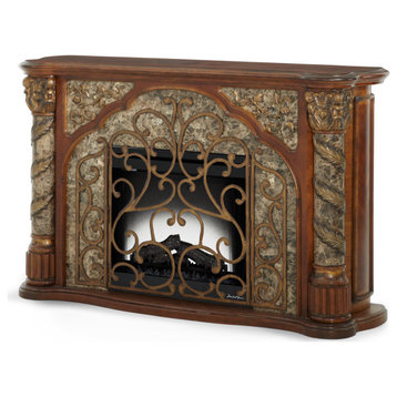 Villa Valencia Electric Fireplace with Heater, Classic Chestnut