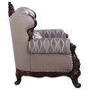 Acme Benbek Sofa With 5 Pillows Fabric and Antique Oak Finish