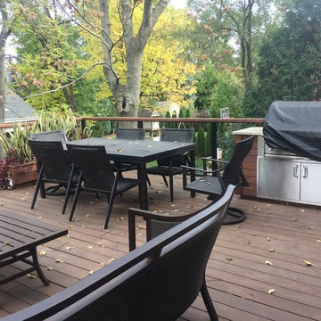 Raised deck and floating stairway