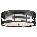 Nuvo Lighting - Lansing 3-Light Flush, Textured Black - Stylish and bold. Make an illuminating statement with this fixture. An ideal lighting fixture for your home.