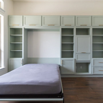 Custom Built-In Murphy Bed with Secretary Desk -- Cedar Creek, Austin TX