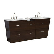 Plywood-Melamine Vanity Set, Wenge, 67.5"x18.5"