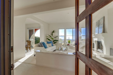 Beach style living room photo in Orange County