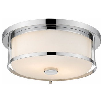 3 Light Flush Mount in Midcentury Style - 15.75 Inches Wide by 6.25 Inches