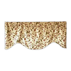 Priority Home and Design - Mill Creek Ivory Floral Damask Valance - Valances