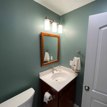 Basement Bathroom Remodel with Cultured Marble Shower