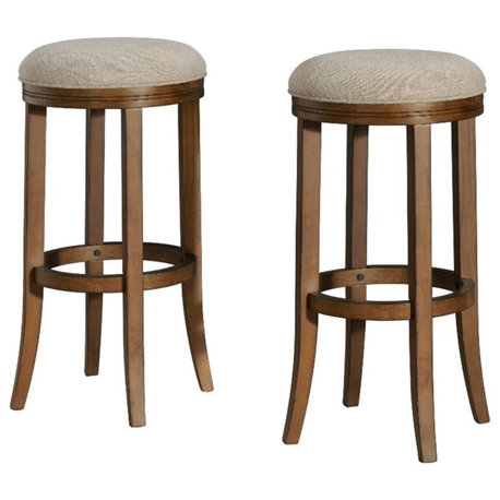 Alaterre Furniture Natick Bar Height Stool - Brown - Set of 2